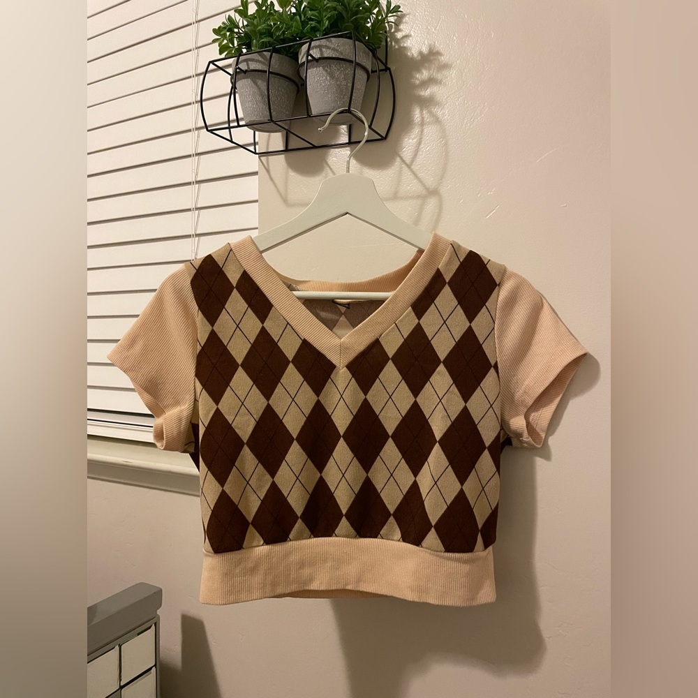 Shein Argyle Print Tee
